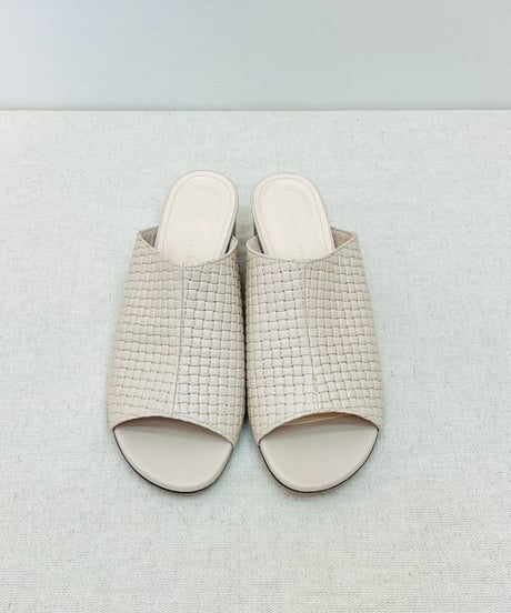 メッシュレザーミュールサンダル