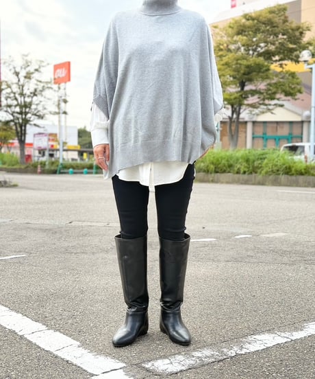 綿ニット ハイネックドルマン