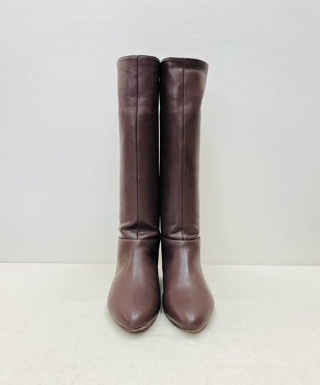 バックファスナーインヒール ロングブーツ