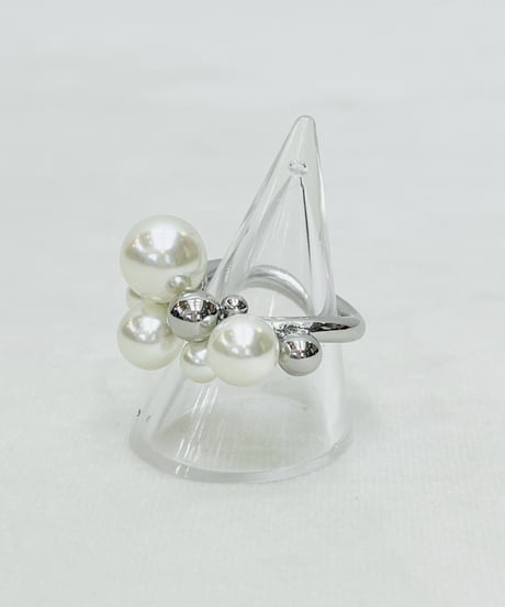 パール×メタル クラスターRing