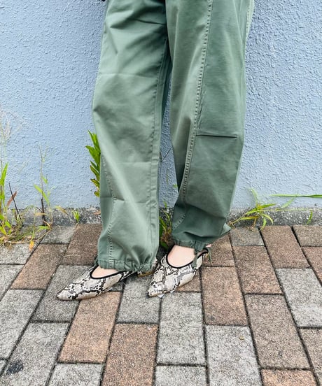 コットンサテン バレルパンツ