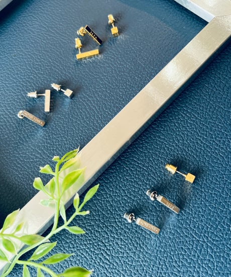 3PC SET バー&キューブピアス