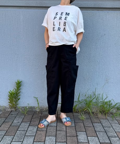 サイドBIGポケット クロップドパンツ