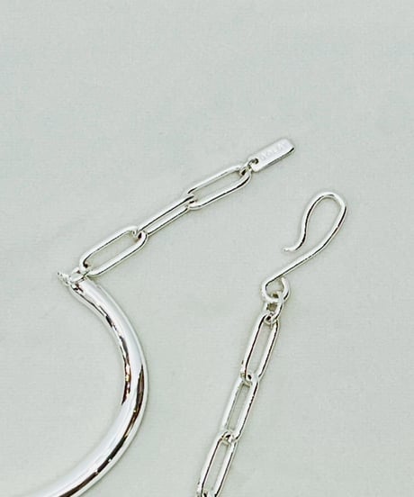 メタルライン×チェーン レイヤードブレスレット