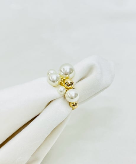 パール×メタル クラスターRing