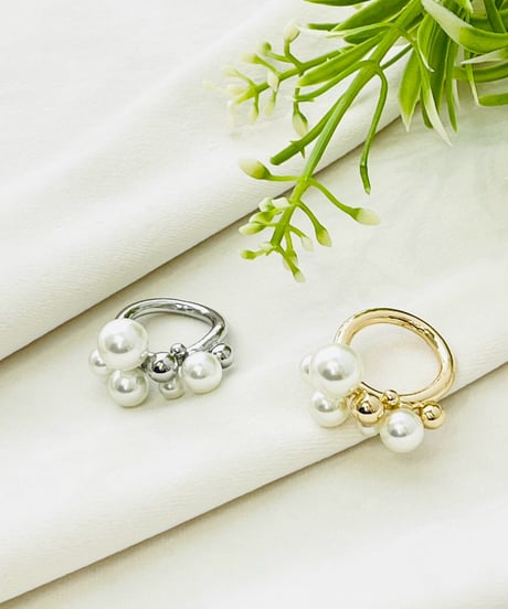 パール×メタル クラスターRing