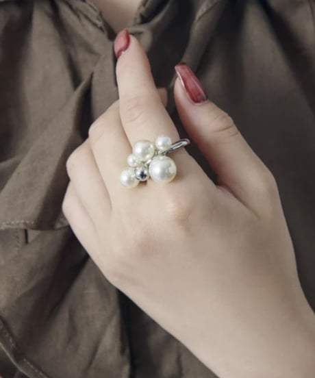 パール×メタル クラスターRing