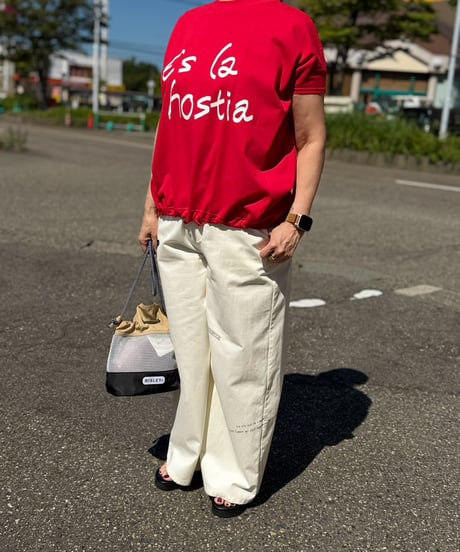 手描き風 ロゴ 裾しぼりTシャツ