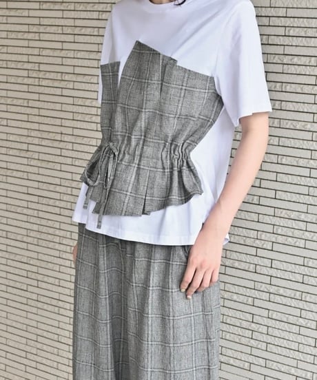 グレンチェック ビスチェレイヤードsetup ※上下別売り