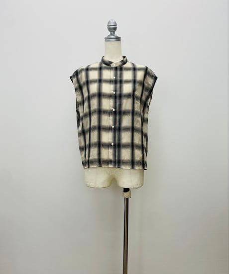 シアーチェック フレンチシャツ