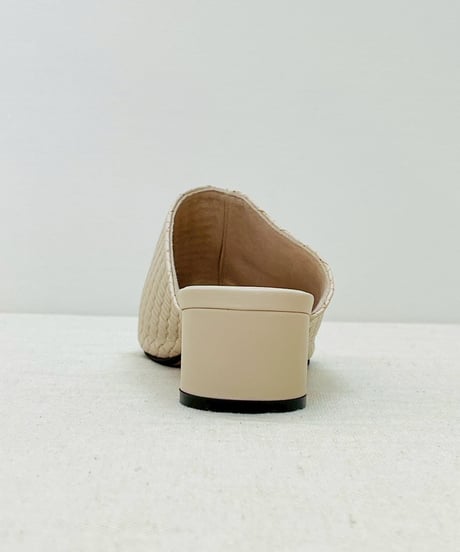メッシュレザーミュールサンダル