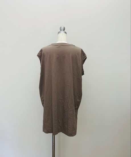 フロッキープリントチュニック丈Tシャツ
