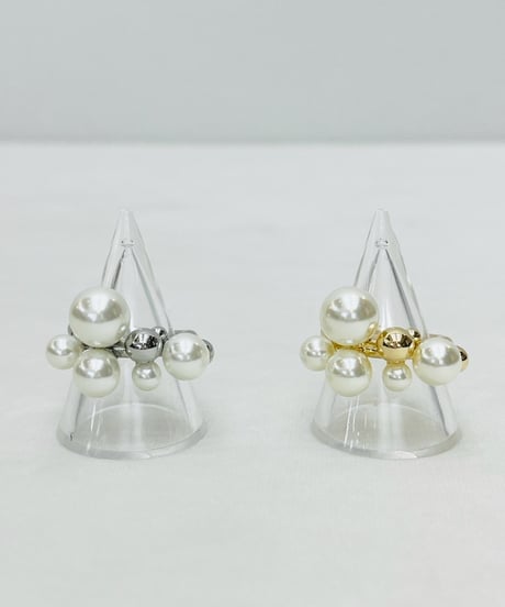 パール×メタル クラスターRing