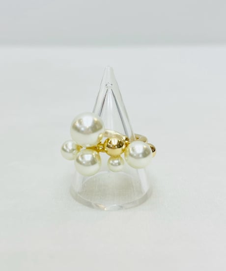 パール×メタル クラスターRing
