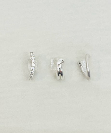 キュービックジルコニア 3pc set イヤーカフ