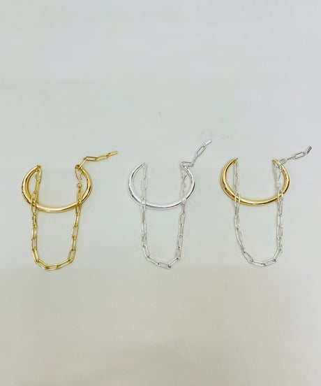 メタルライン×チェーン レイヤードブレスレット