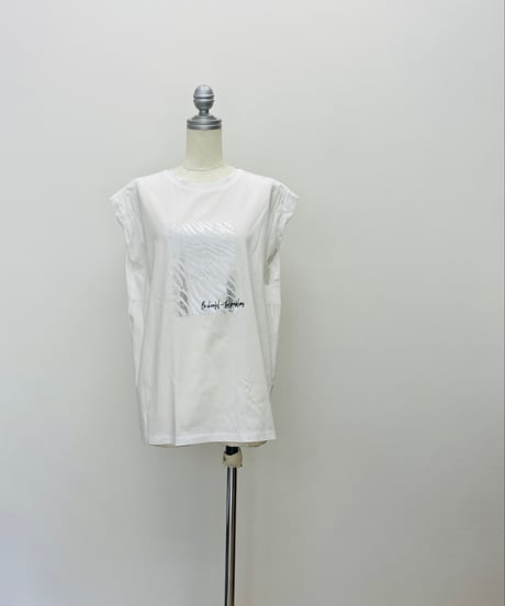 ゼブラ柄 箔プリント フレンチスリーブTシャツ