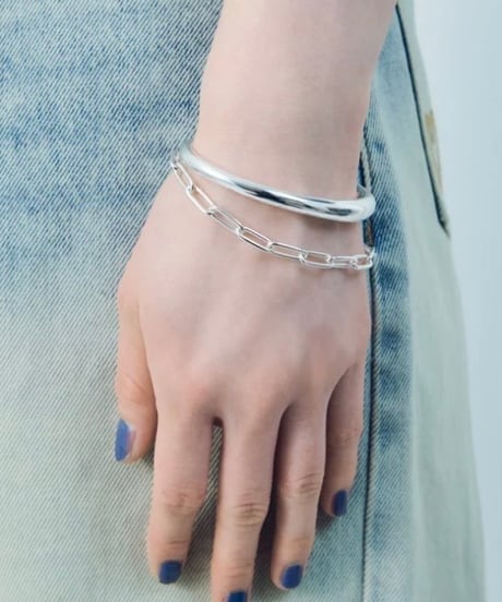 メタルライン×チェーン レイヤードブレスレット
