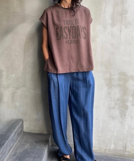 テンセルフレンチスリーブTシャツ