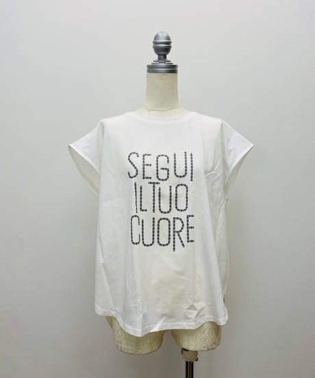 後ろファスナー ロゴTシャツ