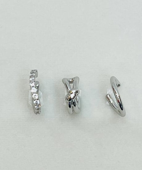 キュービックジルコニア 3pc set イヤーカフ