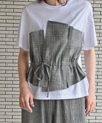 グレンチェック ビスチェレイヤードsetup ※上下別売り