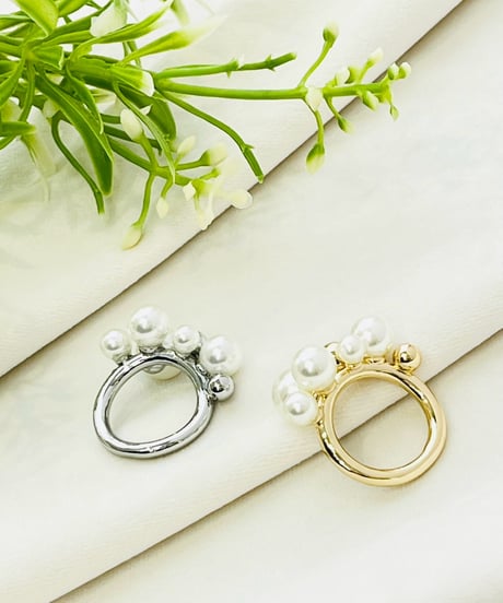 パール×メタル クラスターRing