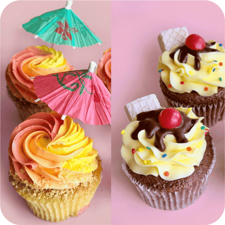 カップケーキ2種4個セット(バナナスプリット＆サンセット※8月限定商品）