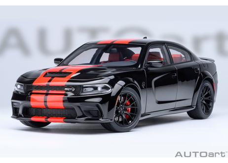 AUTOart 1/18　ダッジ チャージャー SRT ヘルキャット レッドアイ ジェイルブレイク （ブラック／オレンジ・ストライプ ＜PITCH BLACK＞）　71754