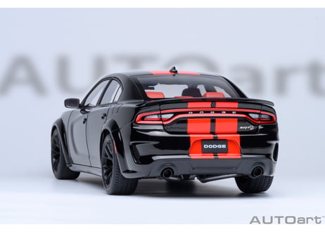 AUTOart 1/18　ダッジ チャージャー SRT ヘルキャット レッドアイ ジェイルブレイク （ブラック／オレンジ・ストライプ ＜PITCH BLACK＞）　71754