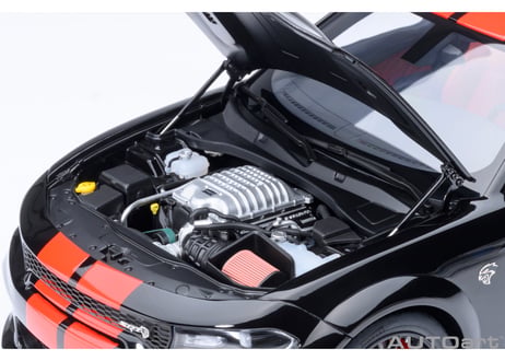 AUTOart 1/18　ダッジ チャージャー SRT ヘルキャット レッドアイ ジェイルブレイク （ブラック／オレンジ・ストライプ ＜PITCH BLACK＞）　71754