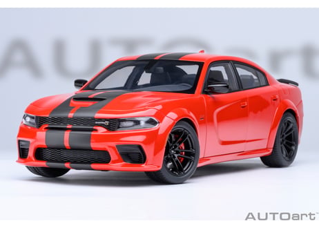AUTOart 1/18　ダッジ チャージャー スキャットパック ワイドボディ （レッド／カーボンブラック・ストライプ ＜TORRED＞）　71759