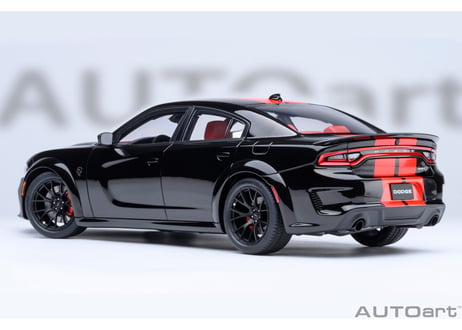 AUTOart 1/18　ダッジ チャージャー SRT ヘルキャット レッドアイ ジェイルブレイク （ブラック／オレンジ・ストライプ ＜PITCH BLACK＞）　71754