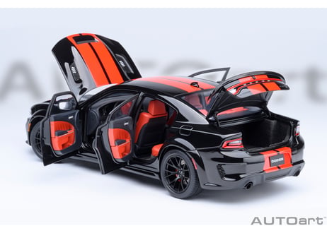 AUTOart 1/18　ダッジ チャージャー SRT ヘルキャット レッドアイ ジェイルブレイク （ブラック／オレンジ・ストライプ ＜PITCH BLACK＞）　71754