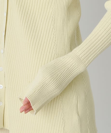 WOOL MIX RIB CARDIGAN