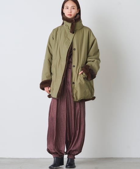 NYLON COTTON ×FUR REVERSIBLE COAT