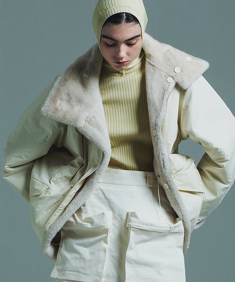 NYLON COTTON ×FUR REVERSIBLE COAT