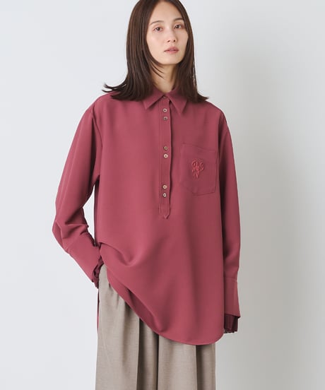 DOUBLEWEAVE ×PLEATS BLOUSE
