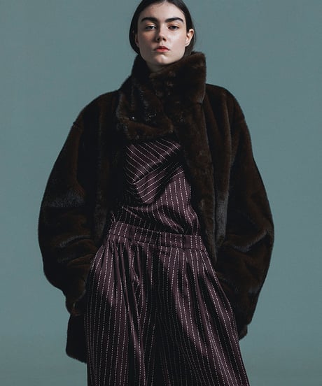 NYLON COTTON ×FUR REVERSIBLE COAT