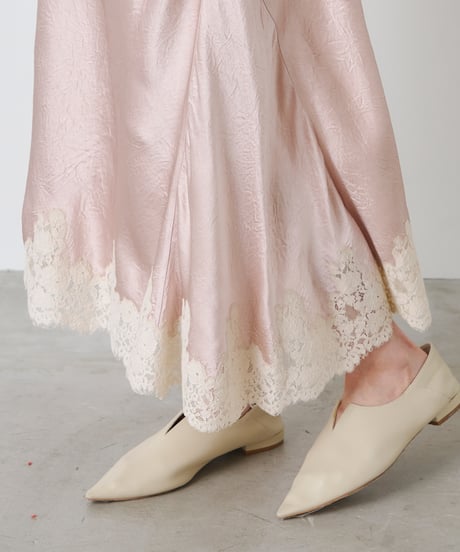 ACETATE SATIN LACE SKIRT