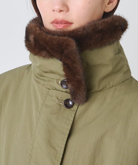 NYLON COTTON ×FUR REVERSIBLE COAT