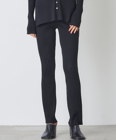 WOOL MIX RIB PANTS
