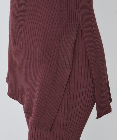WOOL MIX RIB HOODDIE
