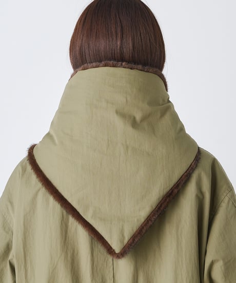 NYLON COTTON ×FUR REVERSIBLE STOLE