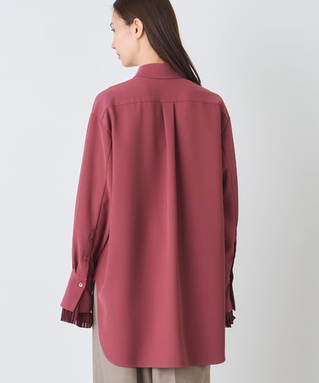 DOUBLEWEAVE ×PLEATS BLOUSE