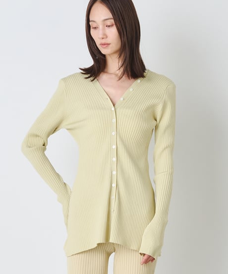 WOOL MIX RIB CARDIGAN