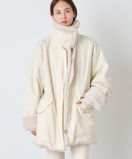 NYLON COTTON ×FUR REVERSIBLE COAT