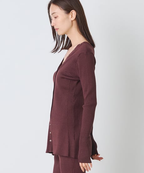 WOOL MIX RIB CARDIGAN