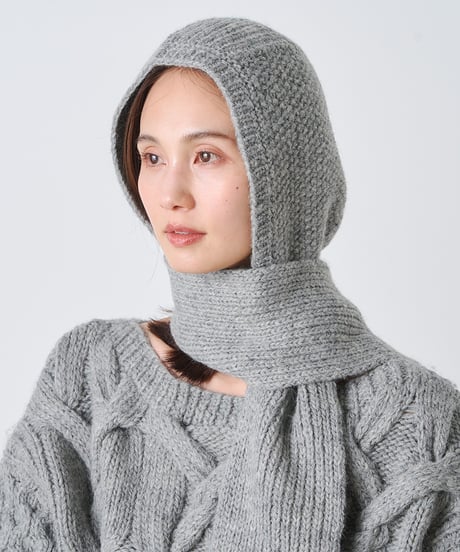 ARAN KNIT　HOODIE STOLE