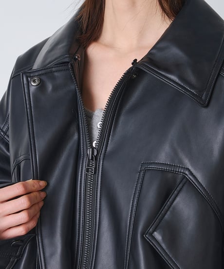 SYNTHETIC LEATHER BLOUSON